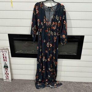 Vici Navy Floral Maxi Dress